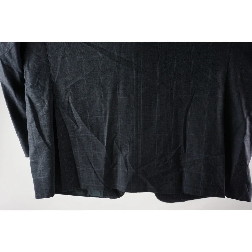 Pal Zileri Wool Silk‎ Windowpane Check Suit Jacket Men's 48R Blue Woven Notch